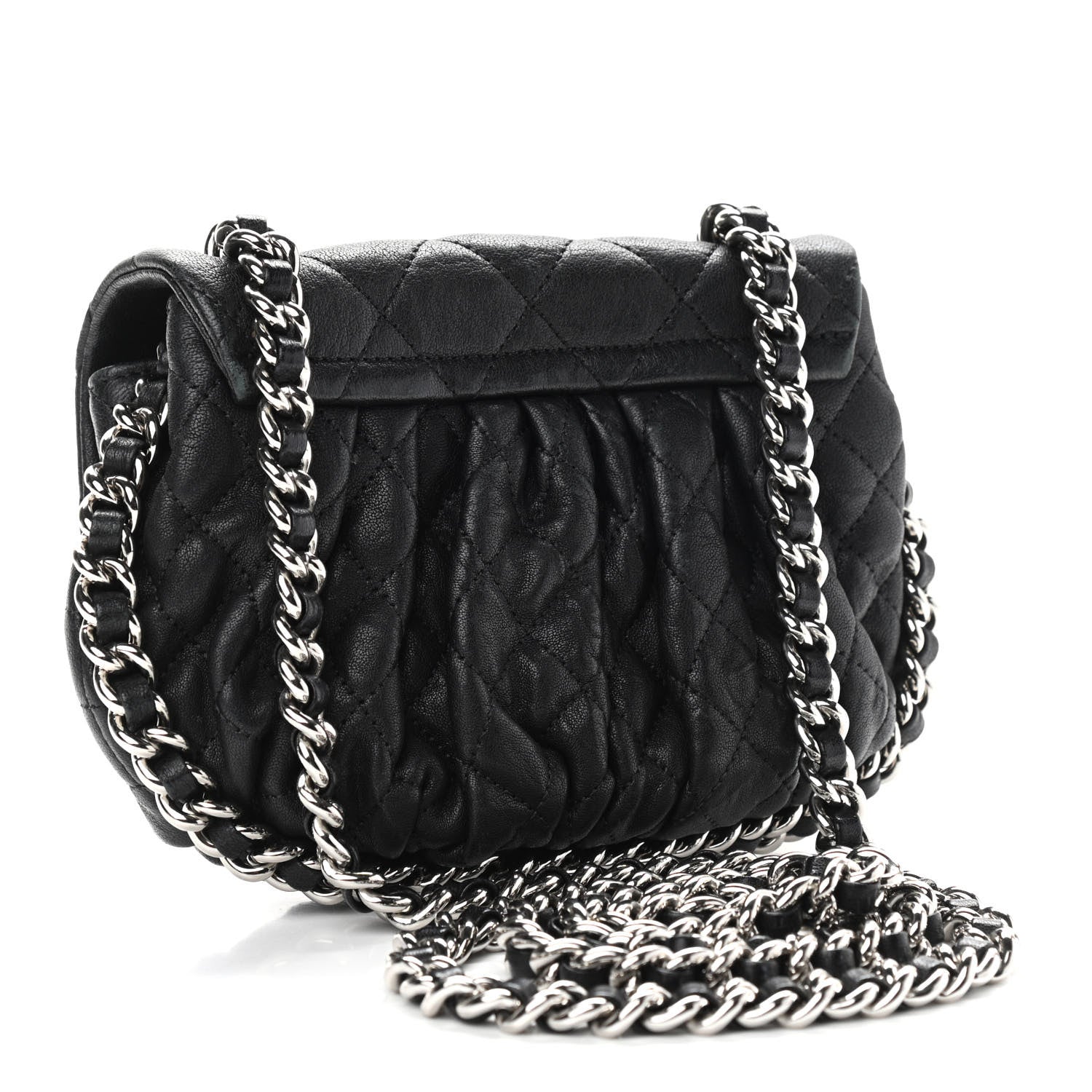Chanel Washed Lambskin Mini Chain Around Messenger Black 3 of 11