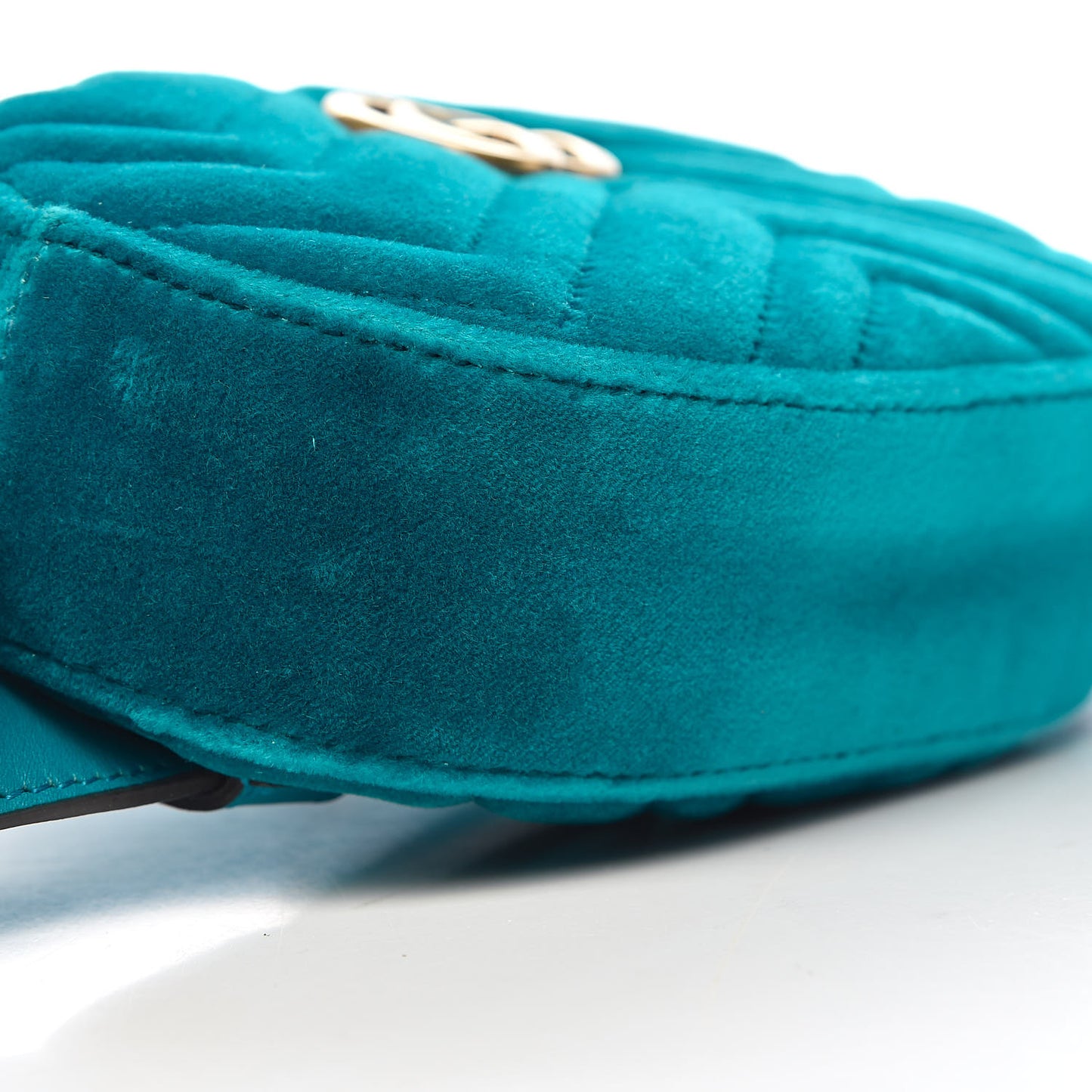 Velvet Matelasse GG Marmont Belt Bag 75 30 Pavone Cyan