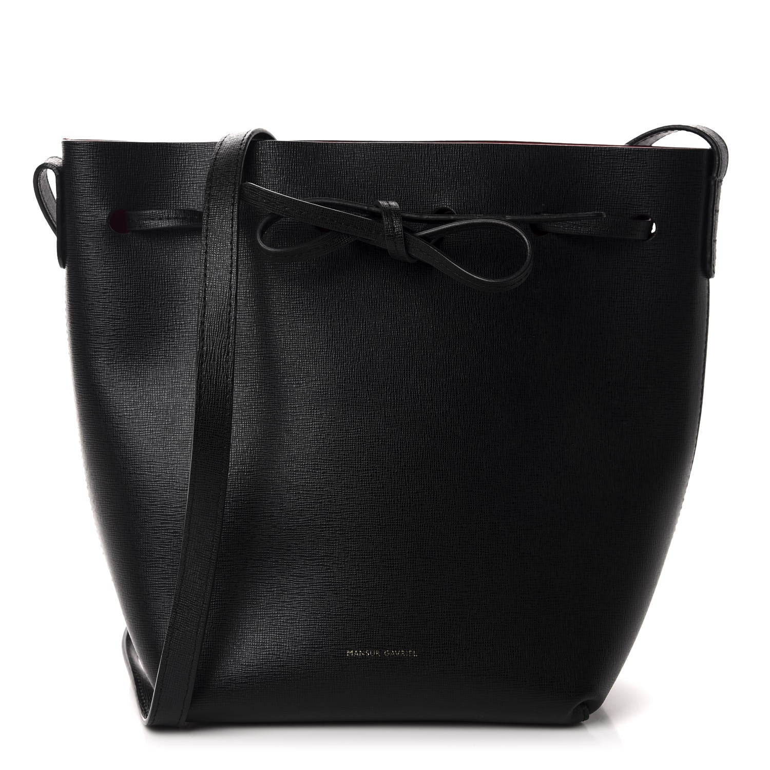 Mansur Gavriel Saffiano Mini Bucket Bag Black Flamma 1 of 15