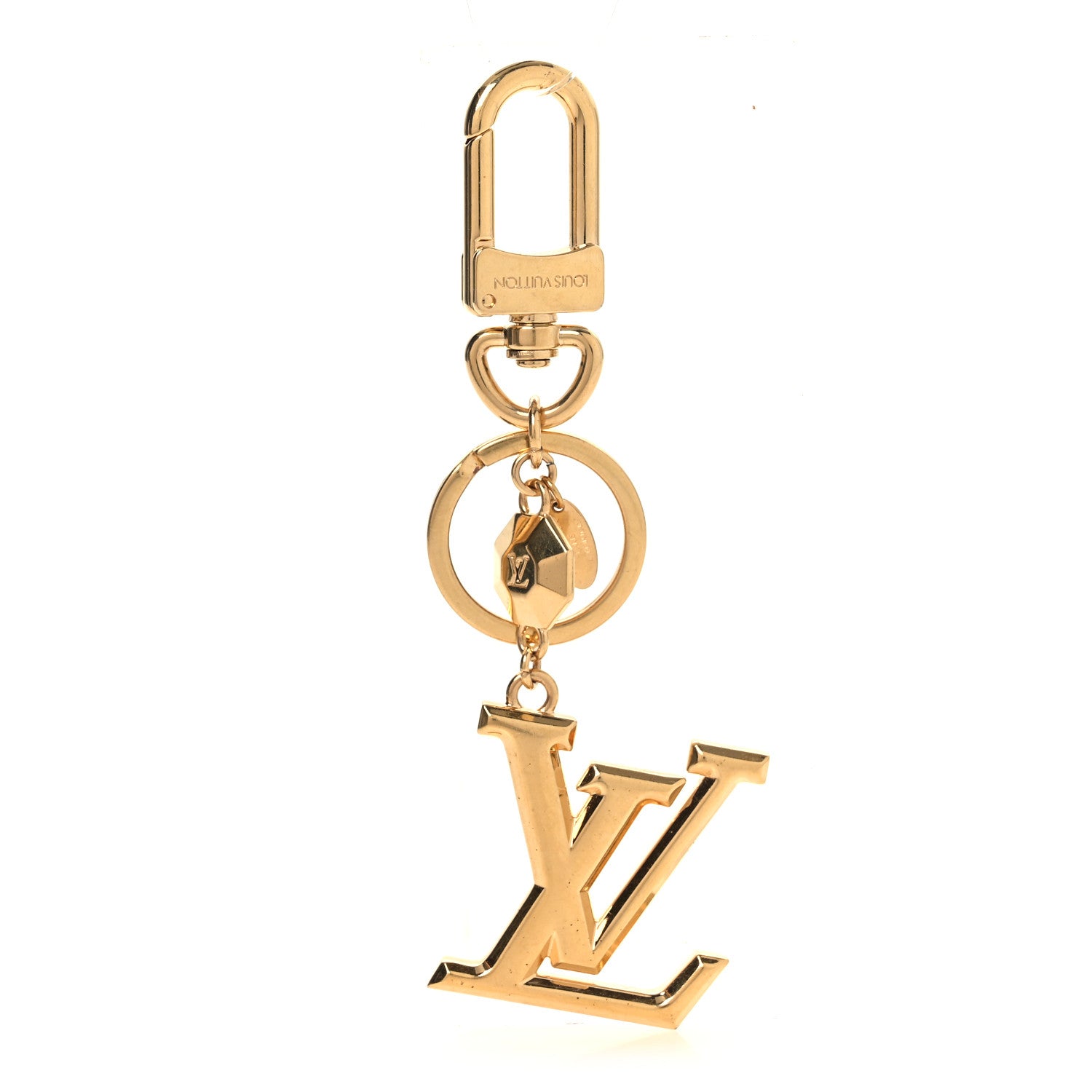 Louis Vuitton LV Facettes Bag Charm Key Holder Gold 1 of 4