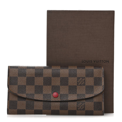 Louis Vuitton Damier Ebene Emilie Wallet Red 9 of 9
