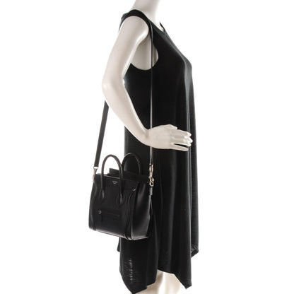 Celine Drummed Calfskin Nano Luggage Black 2 of 7