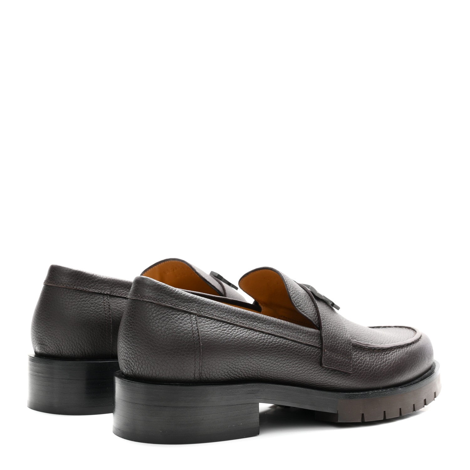 Hermes Taurillion Womens Gregoire Loafers 41 Marron Ebene 5 of 10