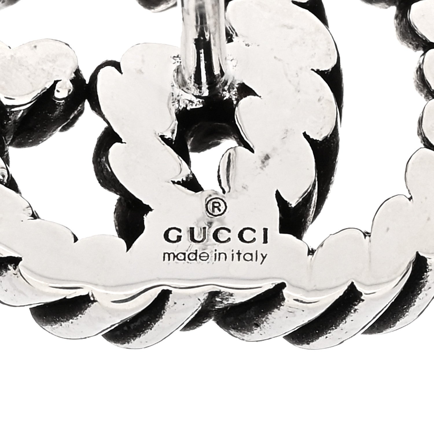 Gucci Sterling Silver Torchon Double G Earrings 4 of 4