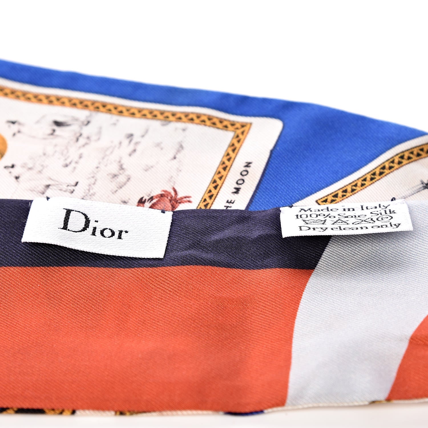 Christian Dior Silk ABCDior T Mitzah Scarf Blue 3 of 5