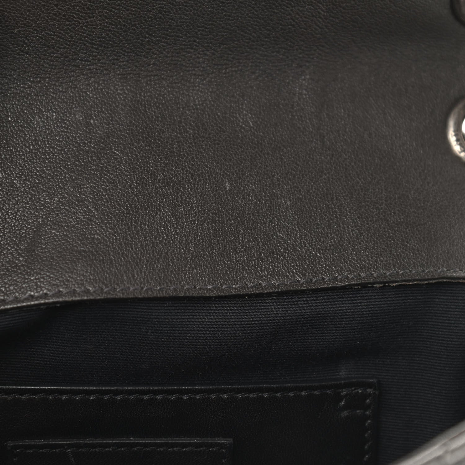 Saint Laurent Sheepskin Tri-Quilt Monogram Medium College Bag Coal 7 of 10