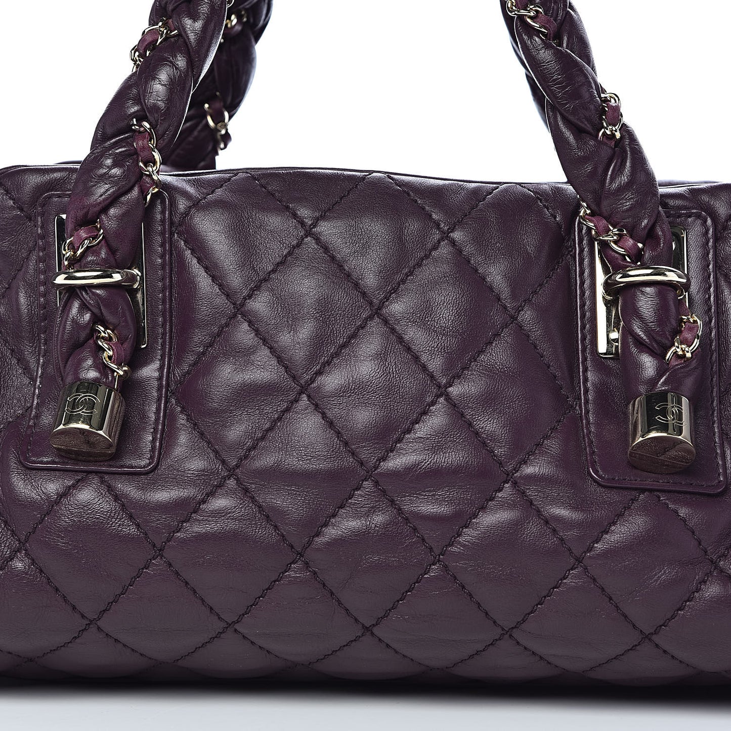 Lambskin Lady Braid Bowler Purple