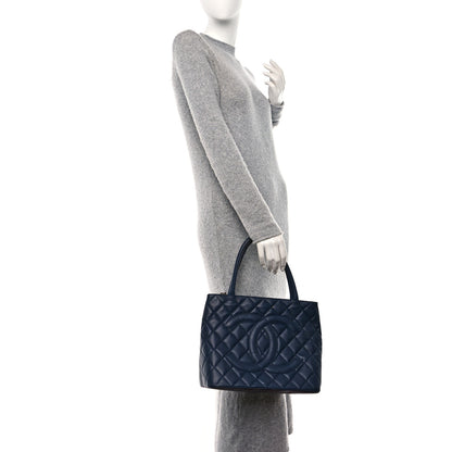 Chanel Caviar Quilted Medallion Tote Blue 2 of 13