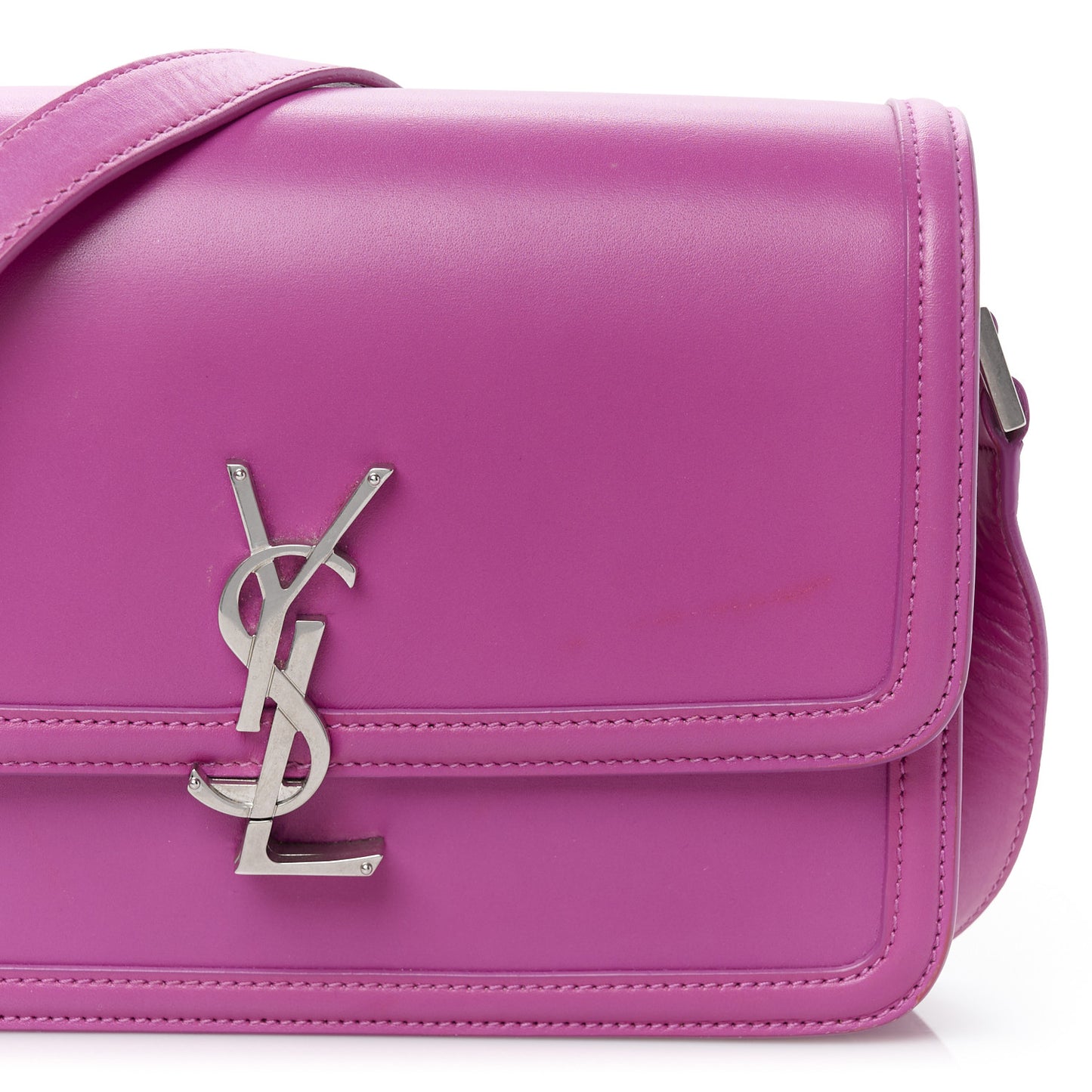 Box Calfskin Monogram Medium Solferino Satchel Fuchsia