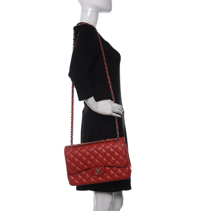 Chanel Lambskin Quilted Jumbo Double Flap Red 2 of 10