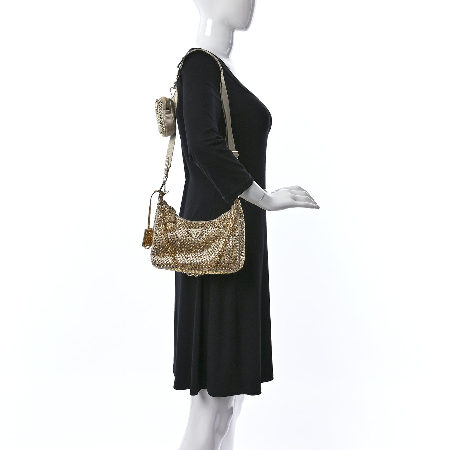 Satin Crystal Re-Edition 2005 Shoulder Bag Platino