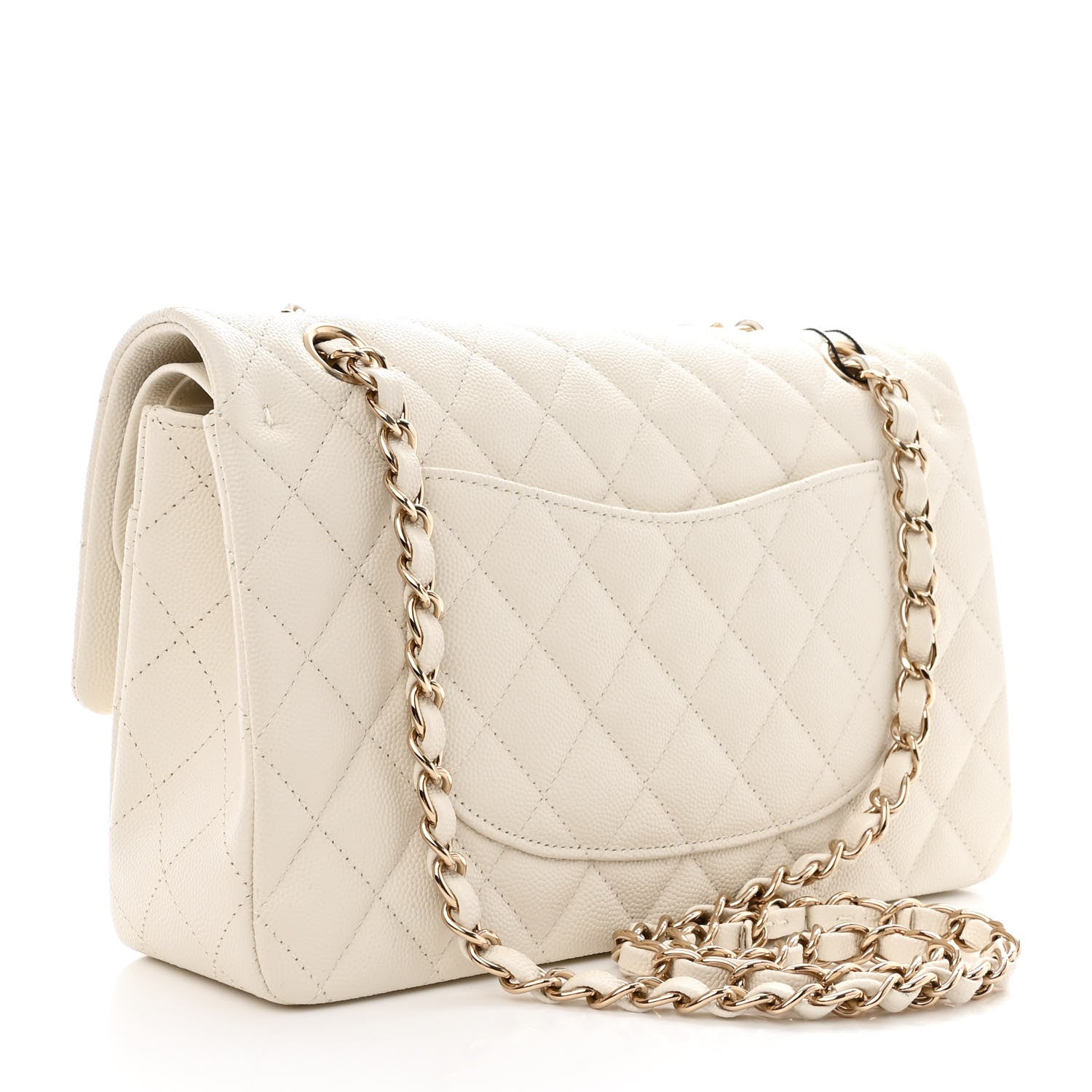 Chanel Caviar Quilted Medium Double Flap White 3 of 11