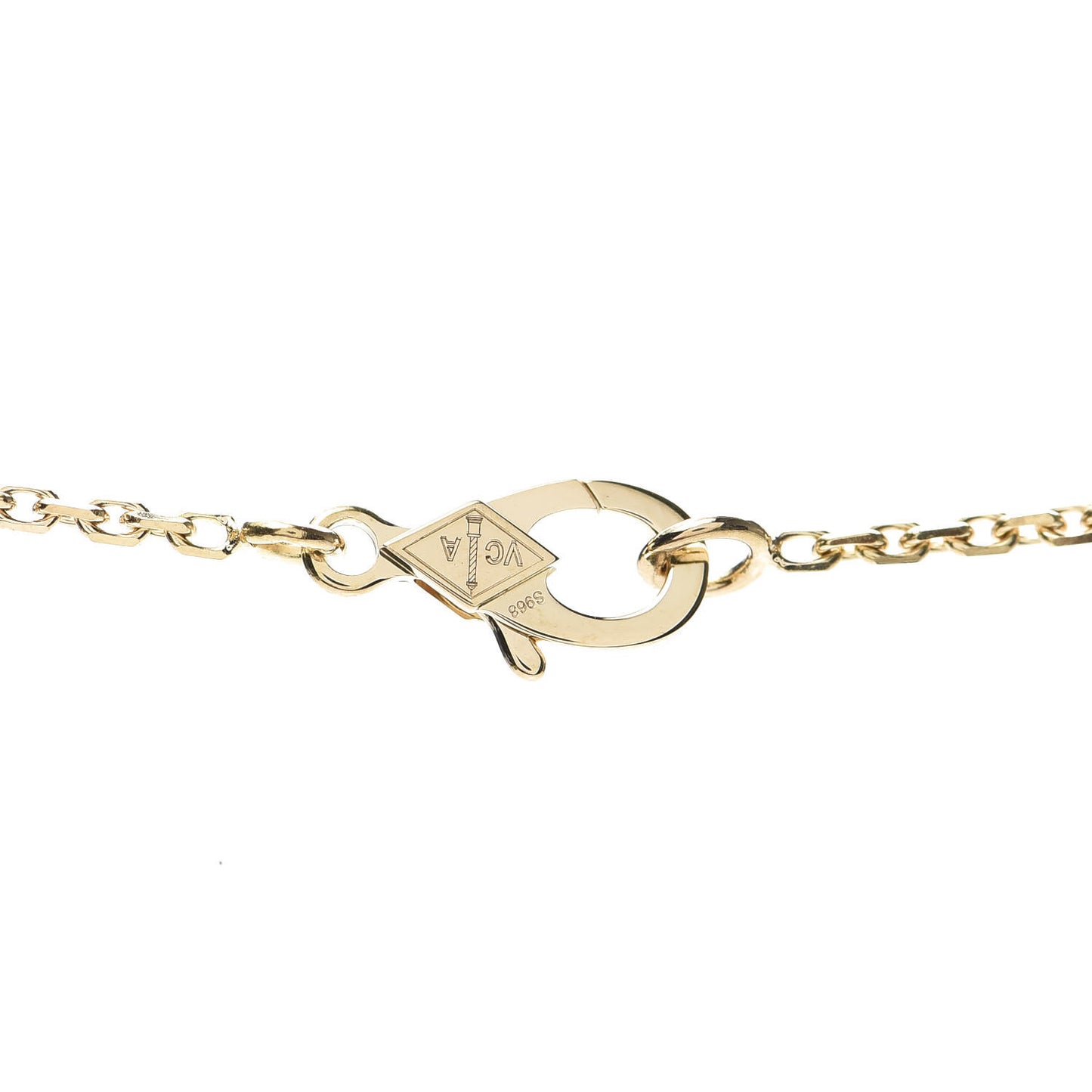 18K Yellow Gold Mother of Pearl Vintage Alhambra Pendant Necklace