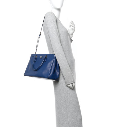 Prada Saffiano Lux Medium Galleria Double Zip Tote Bluette 2 of 14
