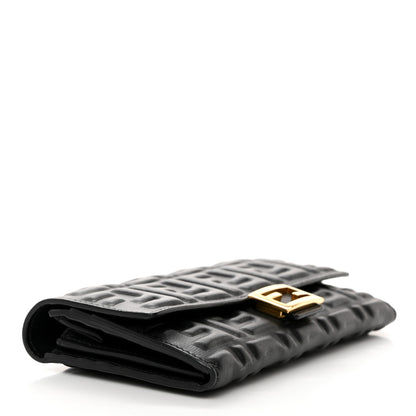 Fendi Nappa Matisse FF Embossed Continental Wallet Black 4 of 10