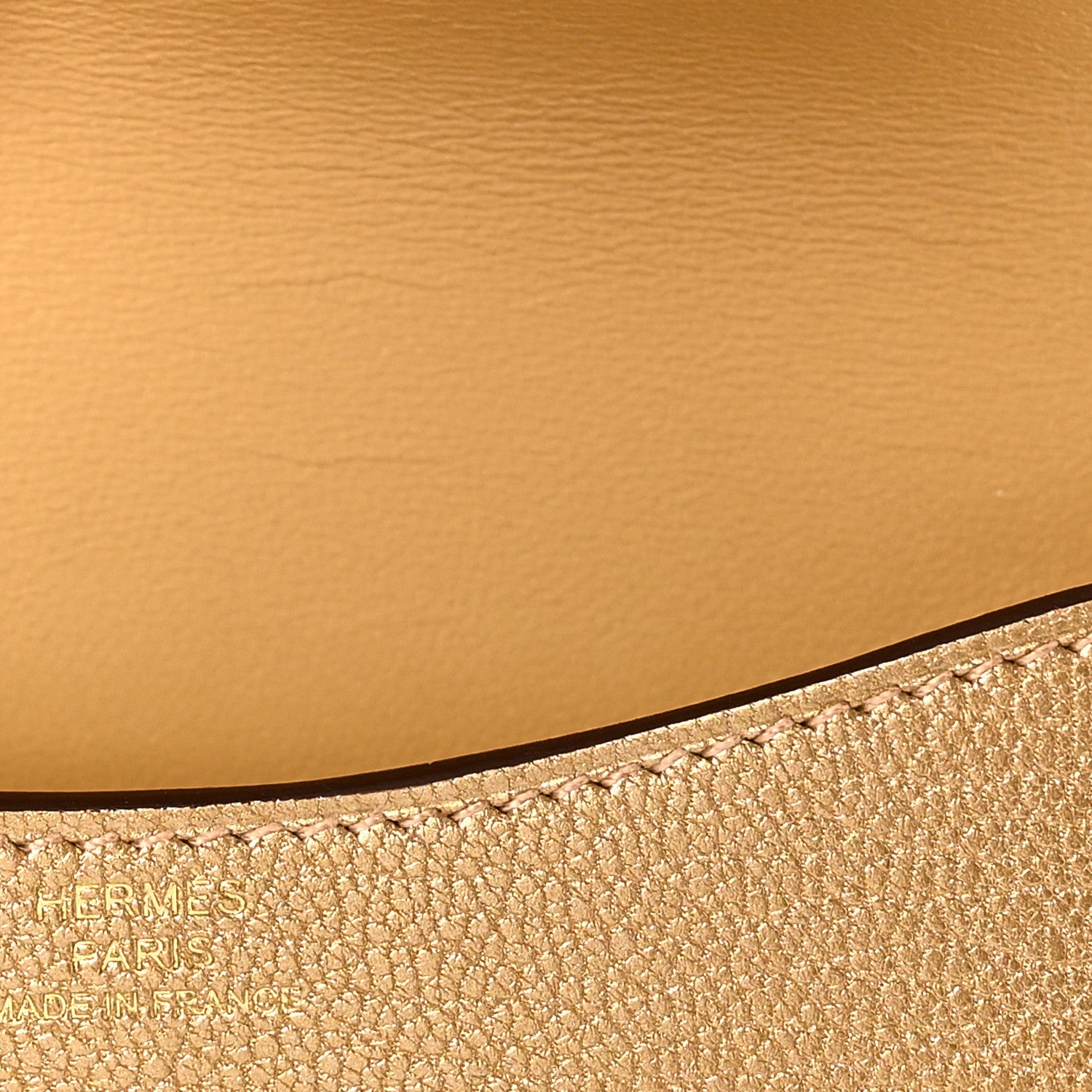 Hermes Metallic Chevre Chamkilight Constance Slim Wallet Dore 7 of 10
