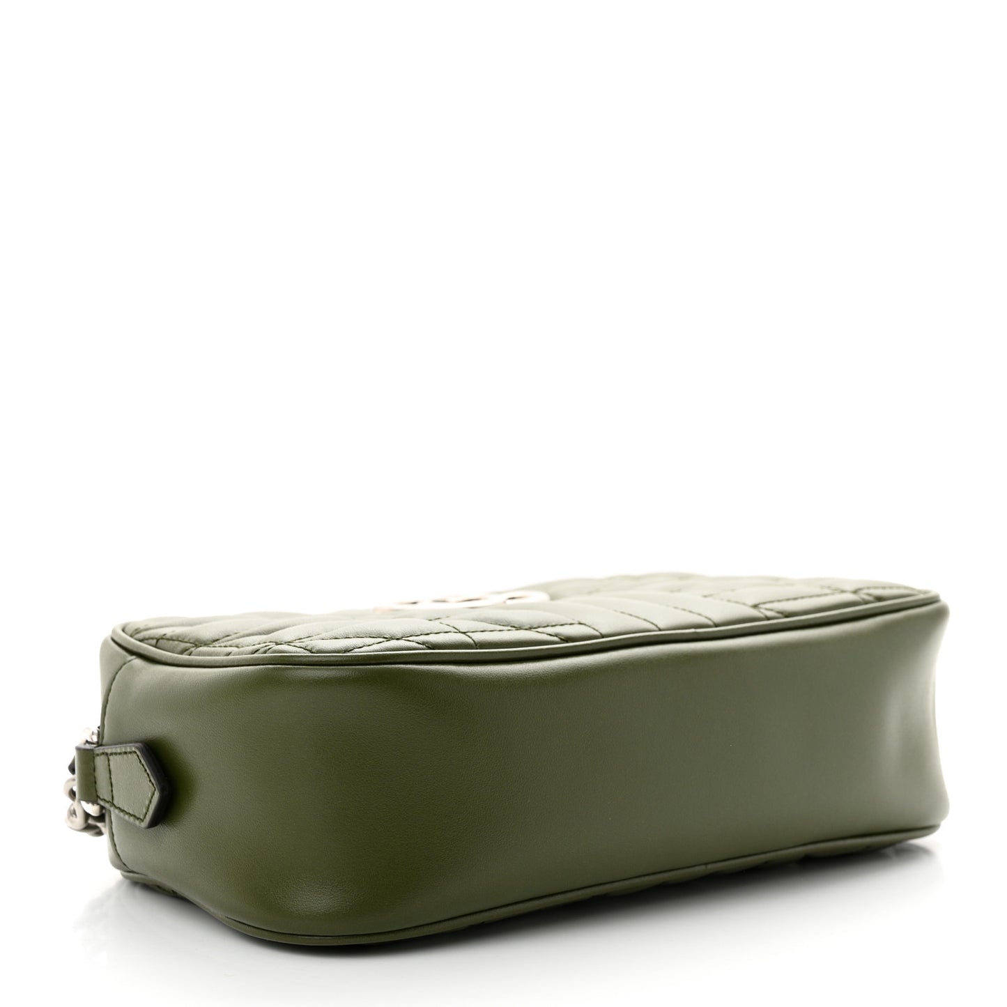 Calfskin Matelasse Aria Small GG Marmont Chain Shoulder Bag Military Wood