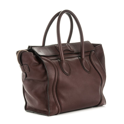 Celine Drummed Calfskin Mini Luggage Dark Brown 3 of 11