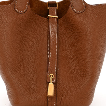 Hermes Taurillon Clemence Picotin Lock 18 PM Gold 8 of 11