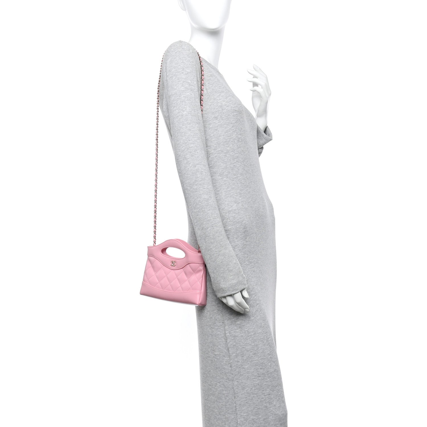 Chanel Shiny Lambskin Quilted Nano 31 Shopping Bag Pink 2 of 11