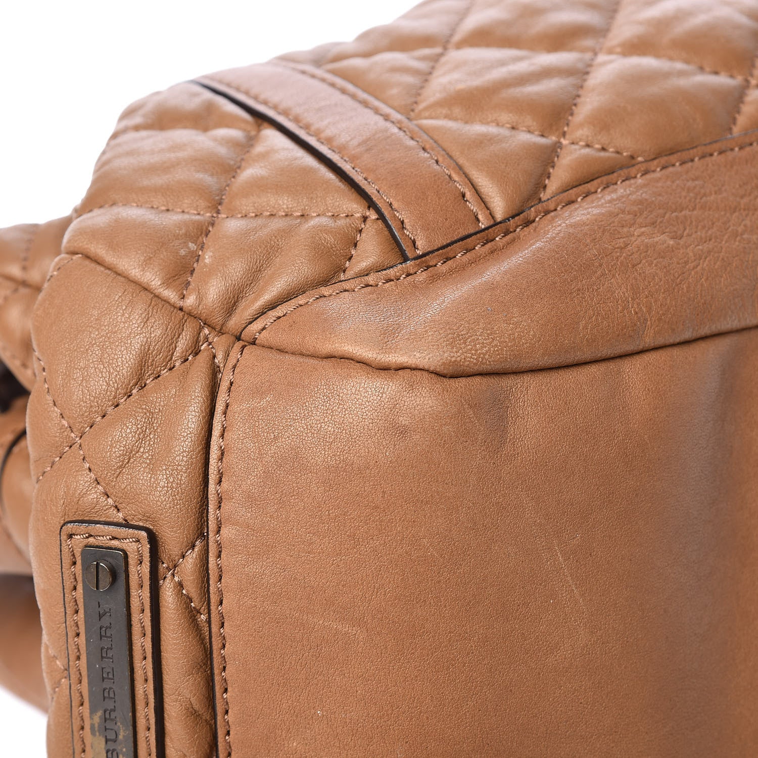 Burberry Lambskin Quilted Enmore Tote Brown 12 of 16