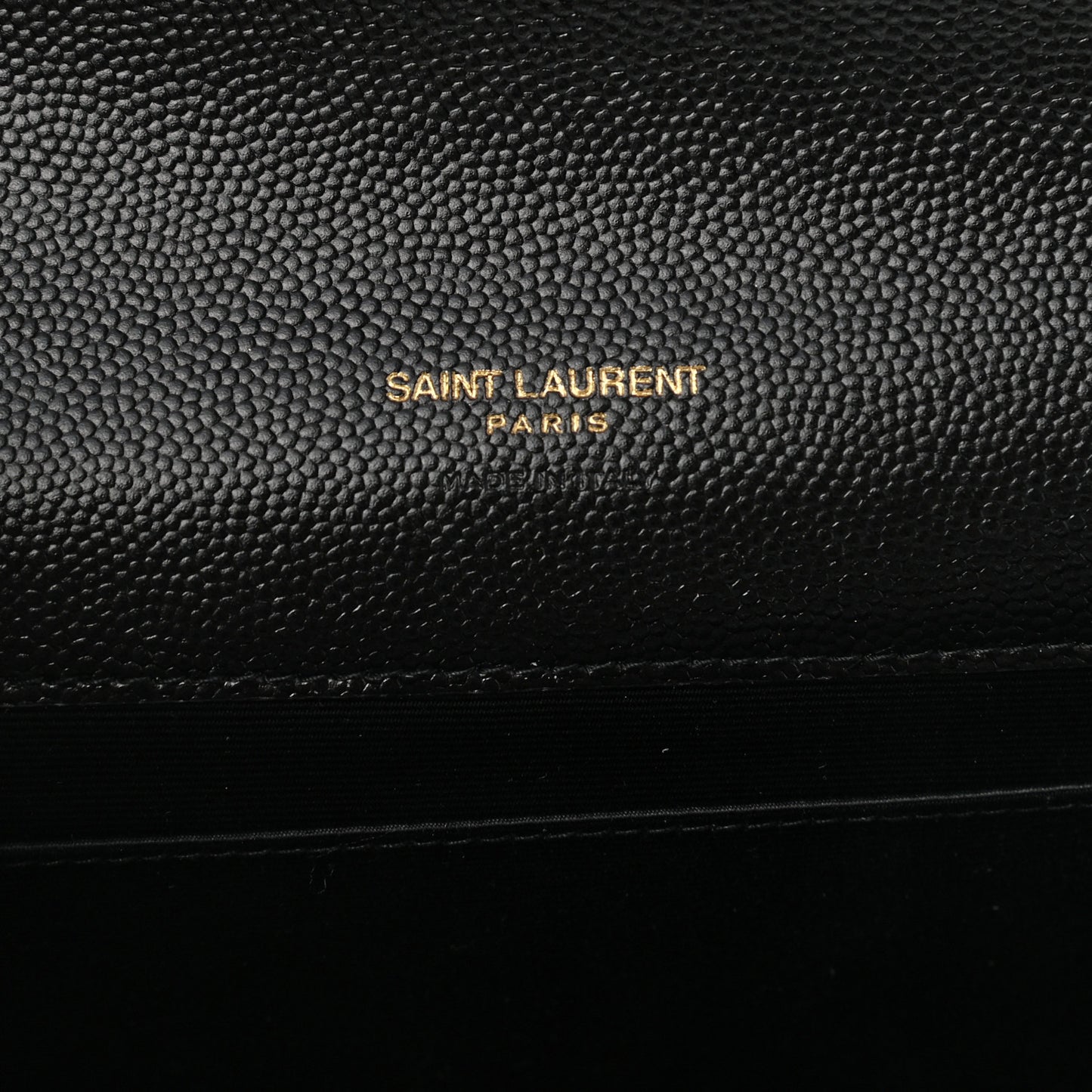 Grain De Poudre Matelasse Chevron Monogram Envelope Clutch Black