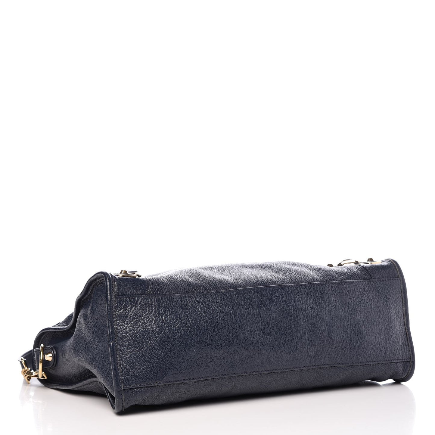 Chevre Gold Metallic Edge Hardware City Bleu Nuit Dark Sea