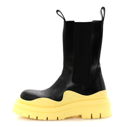 Bottega Veneta Calfskin The Tire Chelsea Boots 39.5 Black Seagrass 1 of 18