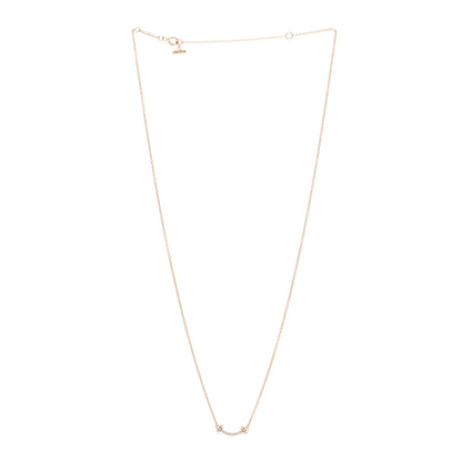 Tiffany 18K Rose Gold Diamond Mini T Smile Pendant Necklace 3 of 6