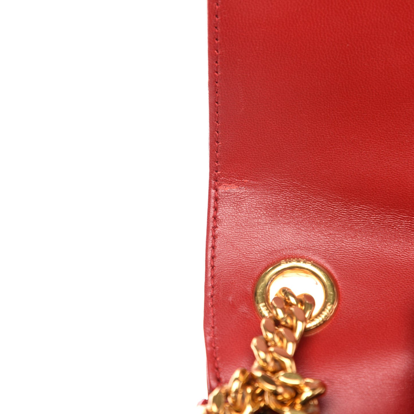 Patent Matelasse Monogram Small Vicky Chain Bag Red