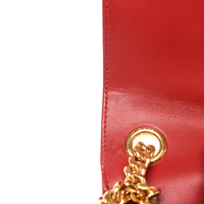 Saint Laurent Patent Matelasse Monogram Small Vicky Chain Bag Red 8 of 12