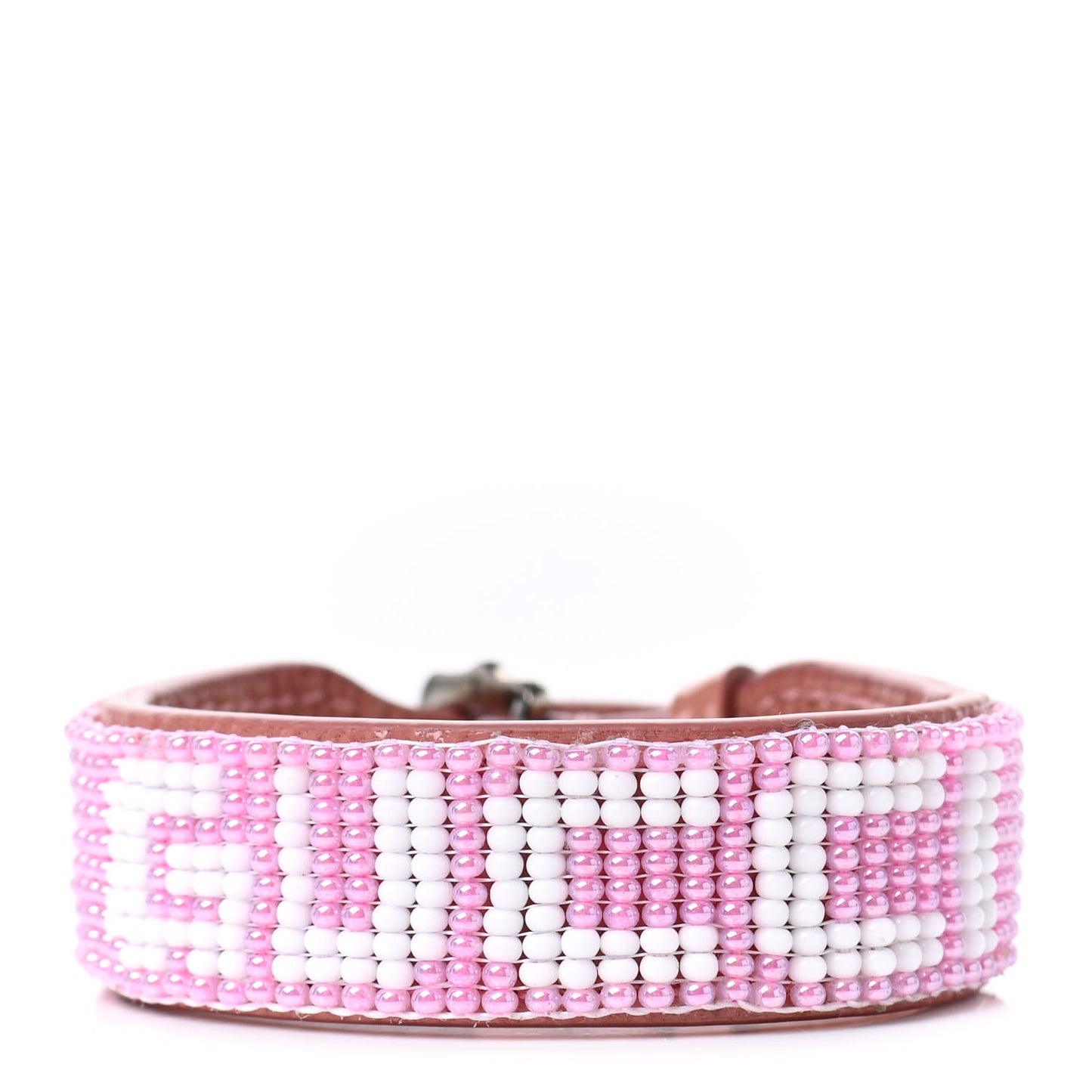 Calfskin Beaded Logo Bracelet S Pink