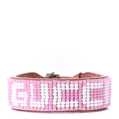 Gucci Calfskin Beaded Logo Bracelet S Pink 1 of 6
