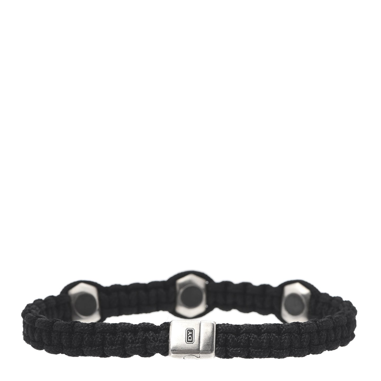 Sterling Silver Nylon Forged Carbon Bracelet