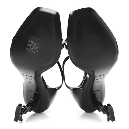 Saint Laurent Patent Calfskin Opyum 85 Sandals 37 Black 6 of 9