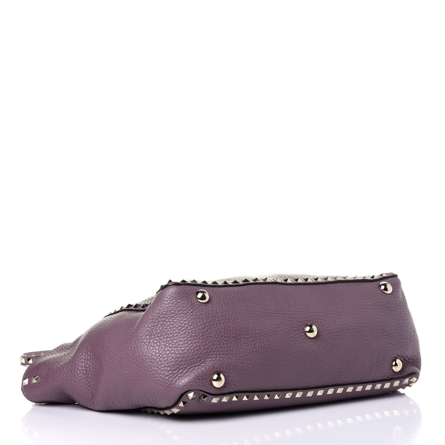 Valentino Garavani Pebbled Calfskin Medium Rockstud Tote Dark Mauve 3 of 11