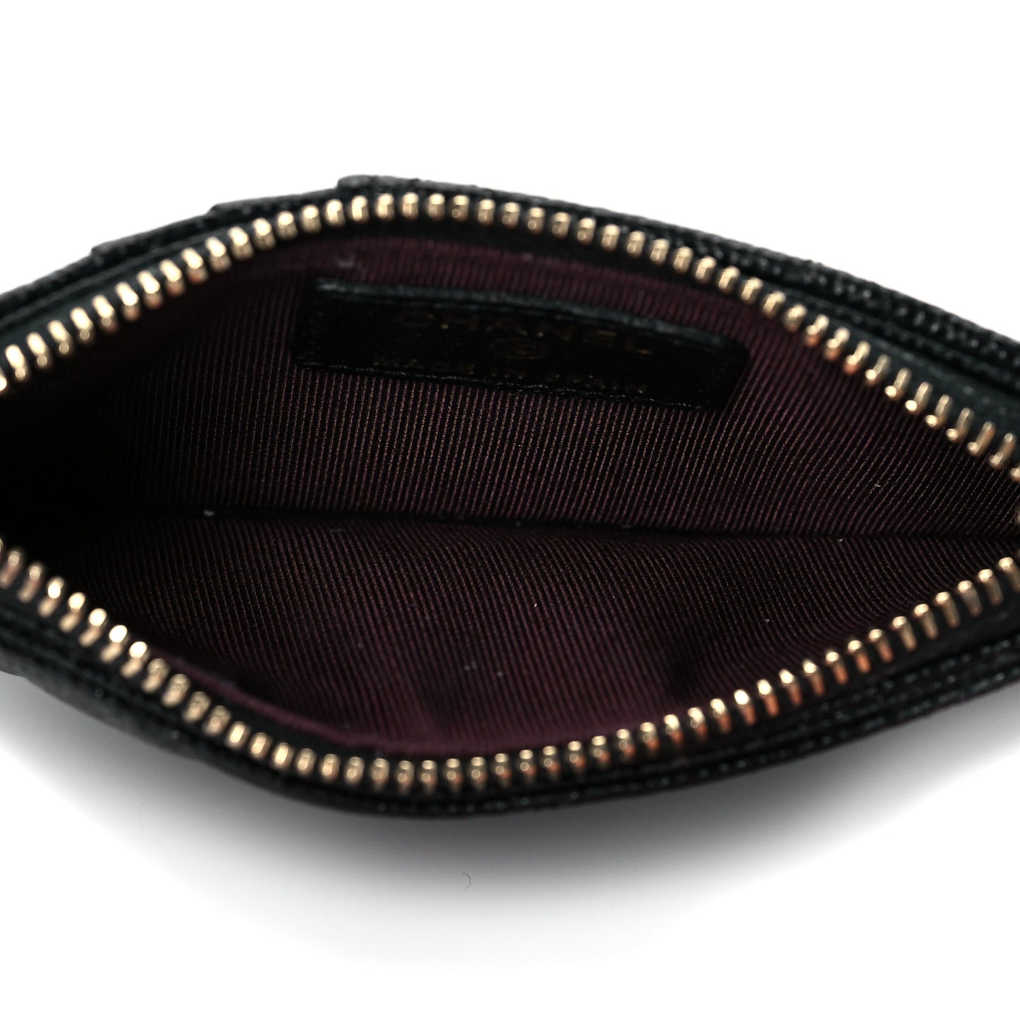 Caviar Quilted Flap Zip Card Holder Black