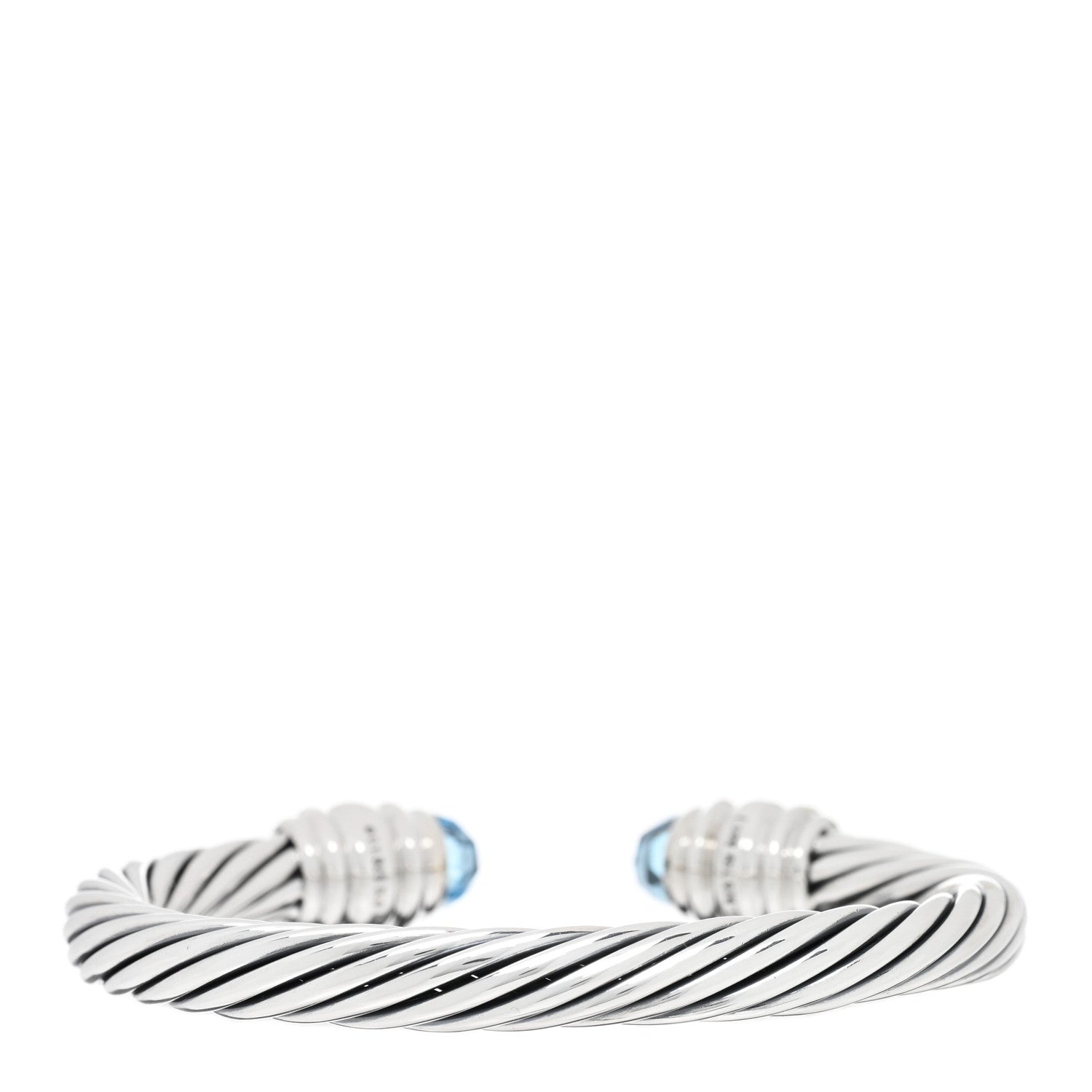 David Yurman Sterling Silver 14K Yellow Gold Blue Topaz Iolite 7mm Cable Renaissance Bracelet 2 of 3