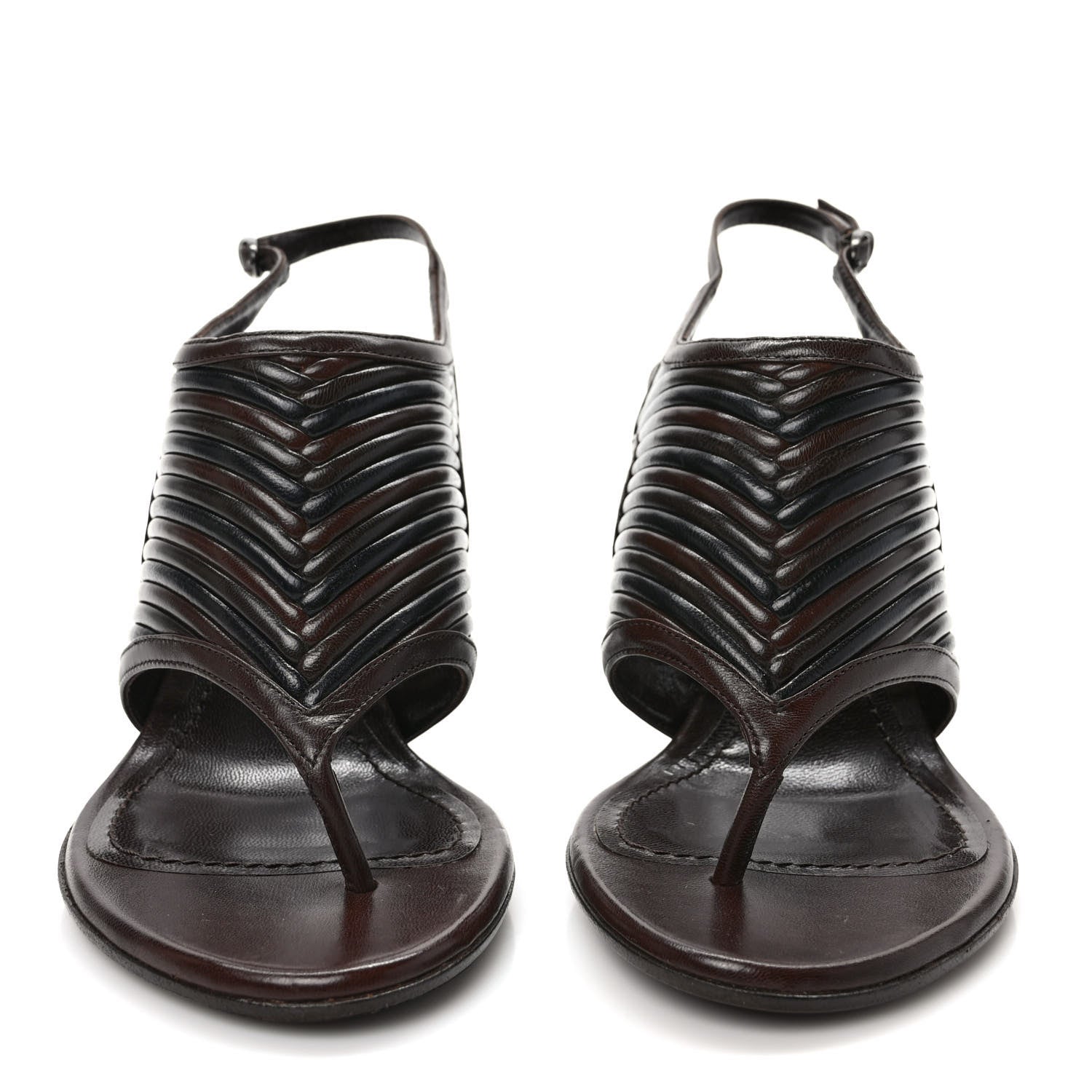Bottega Veneta Nappa Intrecciato Thong Pumps 37.5 Brown 2 of 7