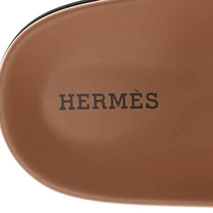 Hermes Suede Goatskin Womens Chypre Sandals 36 Rose Perle Black 7 of 8
