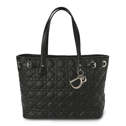 Christian Dior Coated Canvas Cannage Small Panarea Tote Black 1 of 10