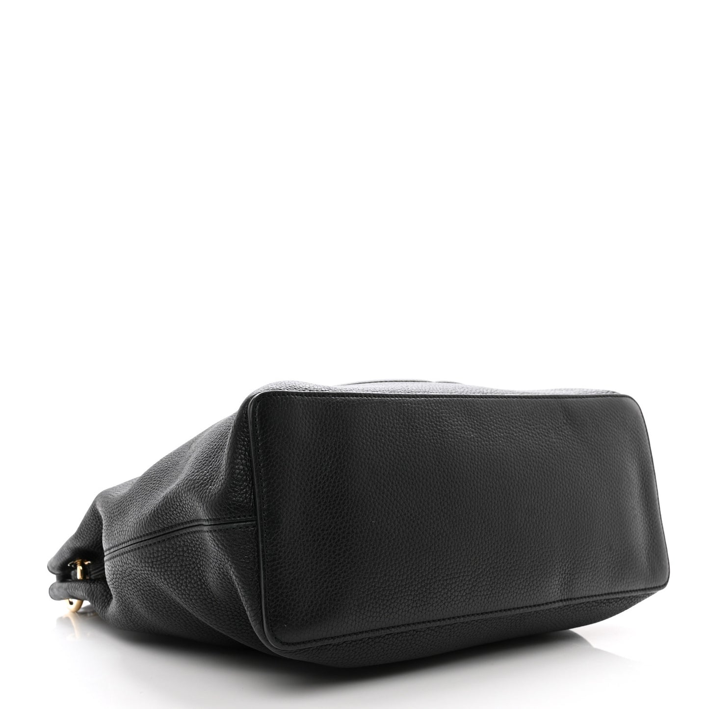 Pebbled Calfskin Large Soho Hobo Black