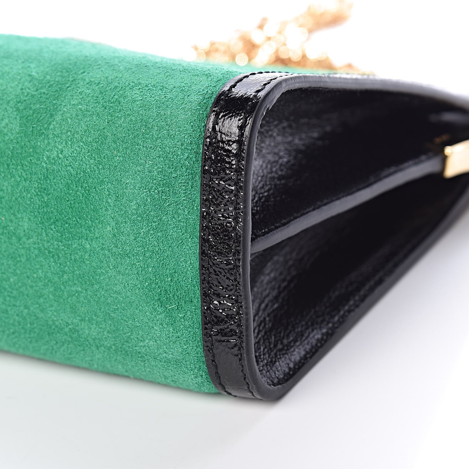 Gucci Suede Patent Web Medium Ophidia Chain Shoulder Bag New Shamarock Black 9 of 10
