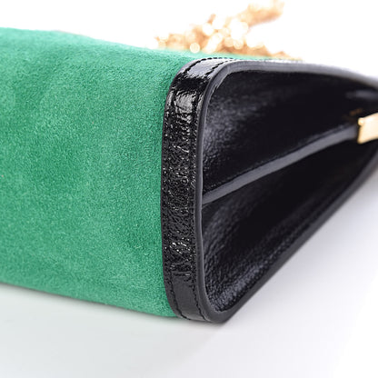 Gucci Suede Patent Web Medium Ophidia Chain Shoulder Bag New Shamarock Black 9 of 10