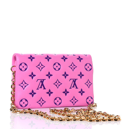 Louis Vuitton Lambskin Embossed Monogram Vuittamins Pochette Coussin Rose Violet 2 of 14