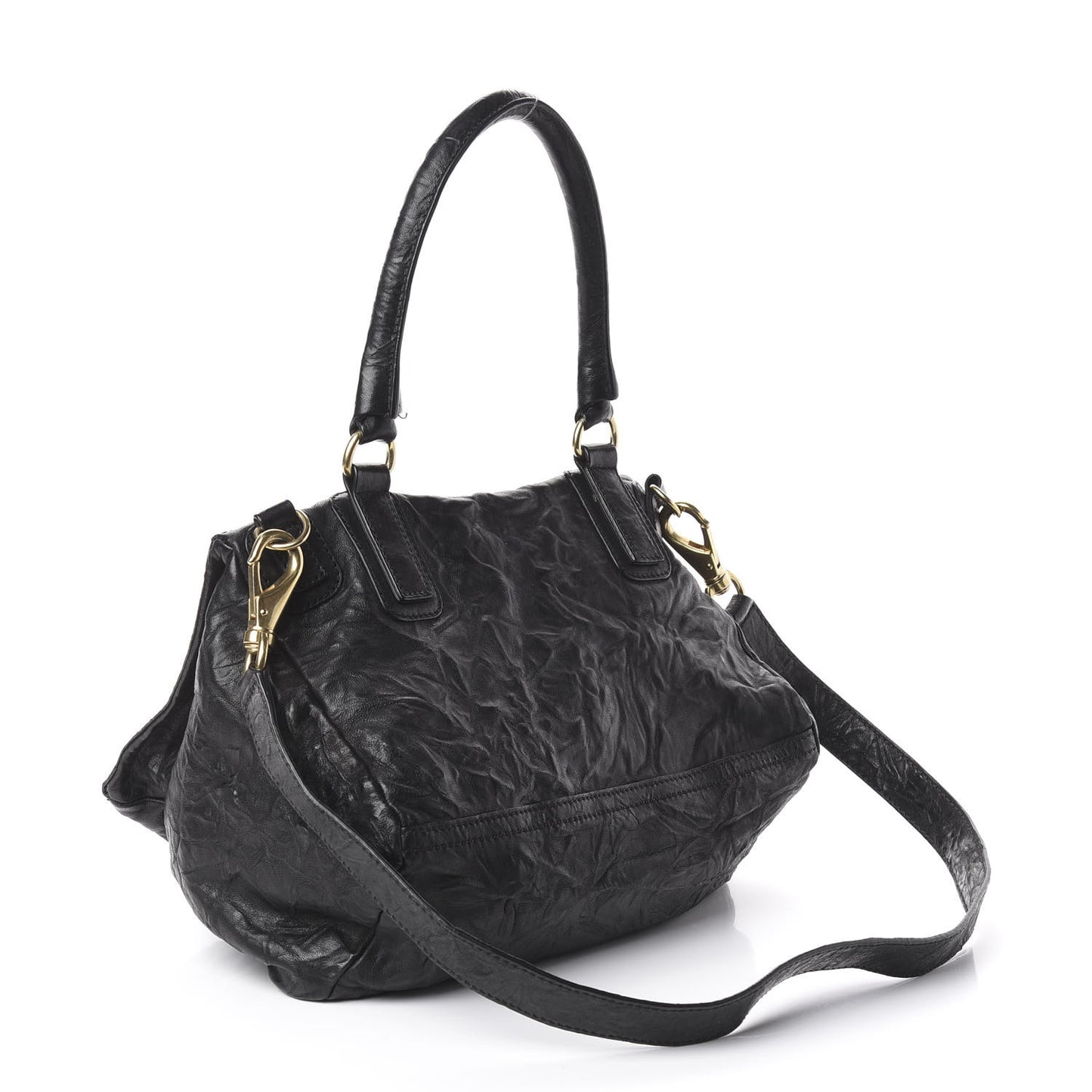 Tumbled Sheepskin Medium Pandora Bag Black