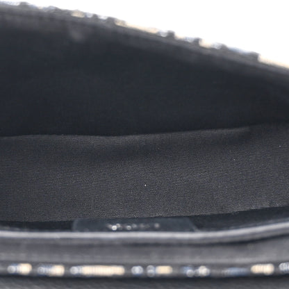 Christian Dior Grained Calfskin Oblique Mini Saddle Messenger Bag With Flap Beige Black 5 of 14