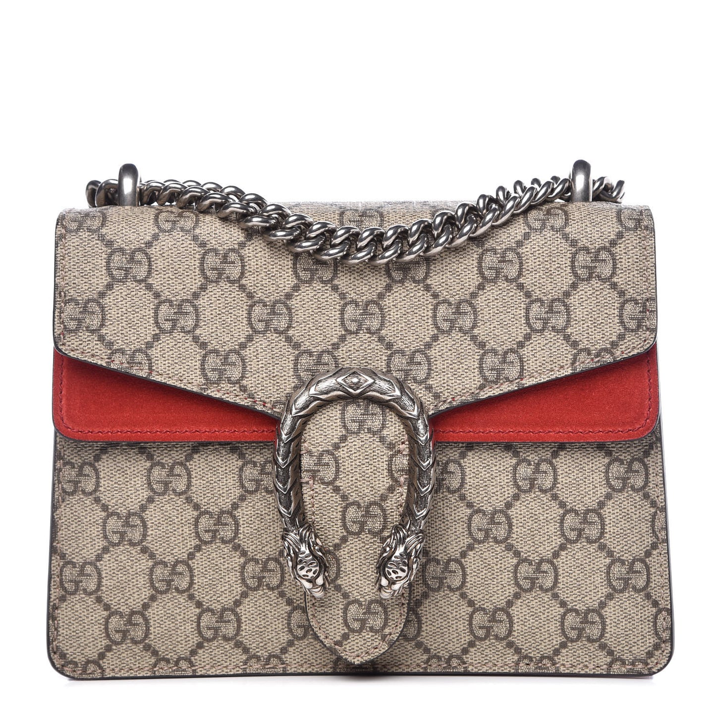 GG Supreme Monogram Mini Dionysus Shoulder Bag Hibiscus Red