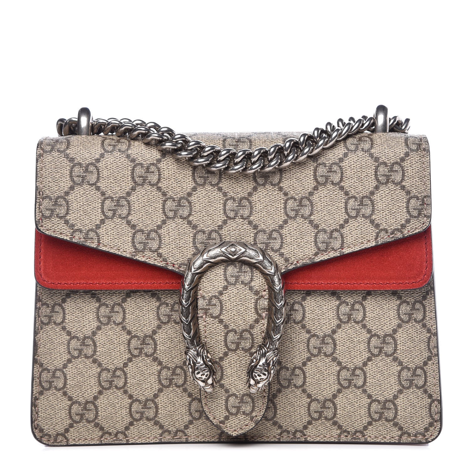 Gucci GG Supreme Monogram Mini Dionysus Shoulder Bag Hibiscus Red 1 of 15