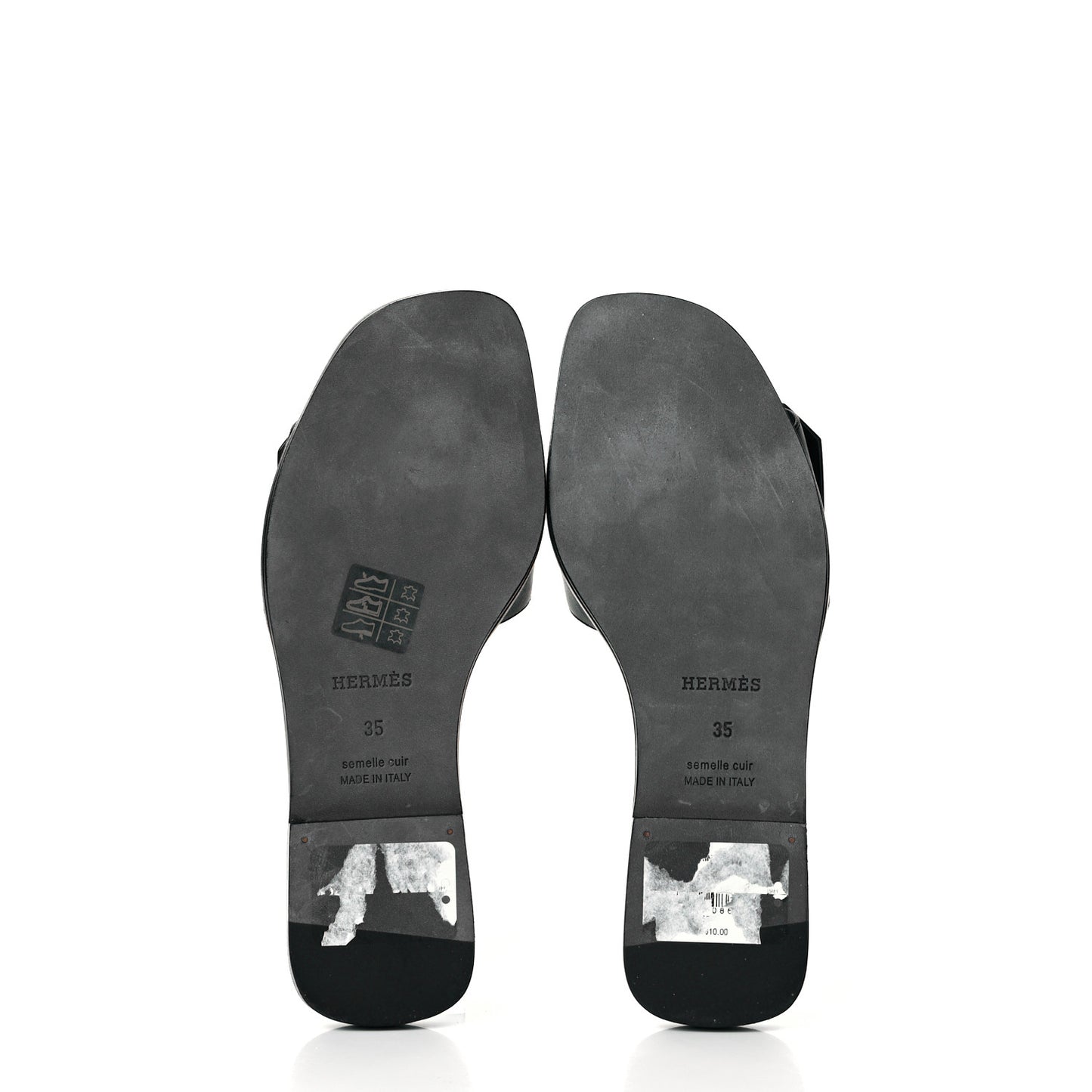 Calfskin View Sandals 35 Black